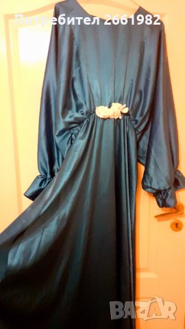 Уникална сатенена маркова рокля, снимка 4 - Рокли - 33997594