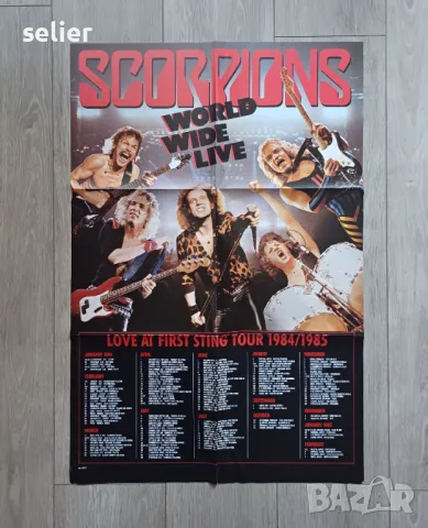 Scorpions ‎– World Wide Live Двойна плоча-GATEFOLD Немско издание 1985г Ценното е че е с плаката с р, снимка 3 - Грамофонни плочи - 48079561