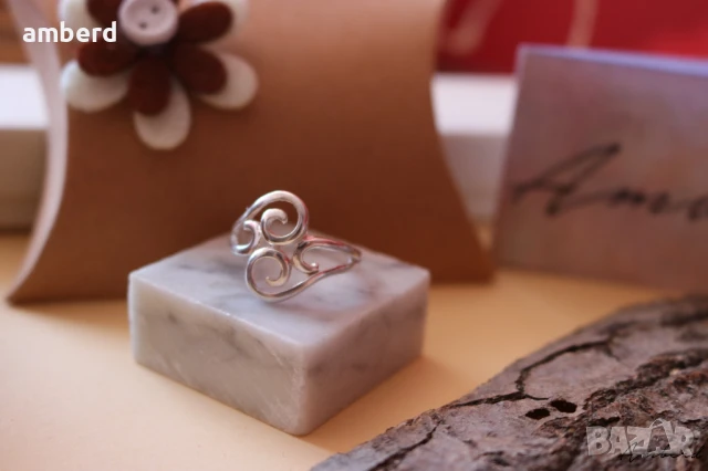 Сребърен пръстен модел R082, снимка 3 - Пръстени - 51340799