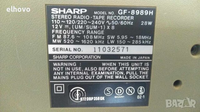 Радиокасетофон SHARP GF-8989, снимка 15 - Радиокасетофони, транзистори - 41651673