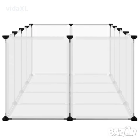 vidaXL Клетка за малки животни прозрачна 144x74x46,5 см PP и стомана, снимка 4 - За гризачи - 56147154