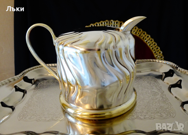 Посребрена захарница с чисто сребро проба 1000. , снимка 12 - Антикварни и старинни предмети - 36213390