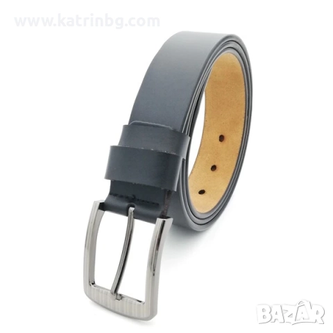 Подаръчен комплект портфейл и колан от естествена кожа-Черен, снимка 2 - Подаръци за рожден ден - 51641842