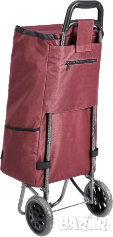 Пазарска Количка Amazon Basics B07VVPYTL1 – Лека, Сгъваема, Здрава, Червена!, снимка 2 - Други стоки за дома - 52654552