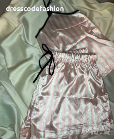 Луксозна сатенена пижама в розов, снимка 5 - Нощници - 44829263