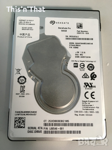 Controler за хард диск Segate barraCuda PRo 500 gb, снимка 2 - Външни хард дискове - 36182532