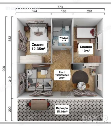 Сглобяема къща 70м², снимка 2 - Други услуги - 48238999