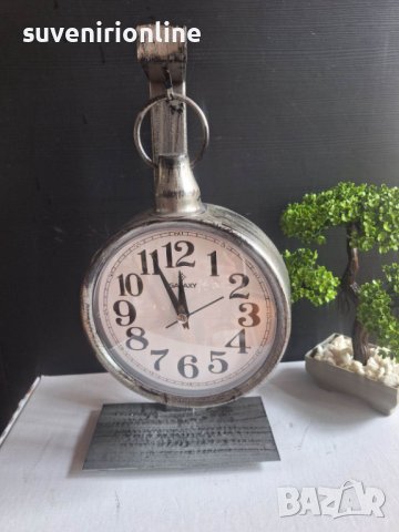 настолен метален часовник на батерия, снимка 4 - Декорация за дома - 40998930