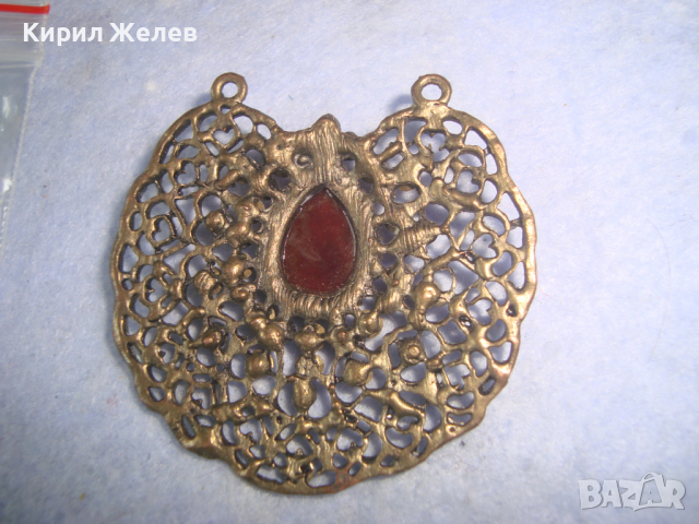 МЕСИНГОВО АРТ-ДЕКО УКРАШЕНИЕ с ИНКРУСТИРАНИ ЦВЕТНИ КРИСТАЛИ - ПЕНДАНТ МЕДАЛЬОН 12468, снимка 7 - Колиета, медальони, синджири - 36292791