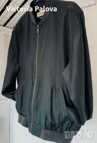 Модерно яке  бомбър коприна,тъмнозелен, снимка 3 - Якета - 40314980