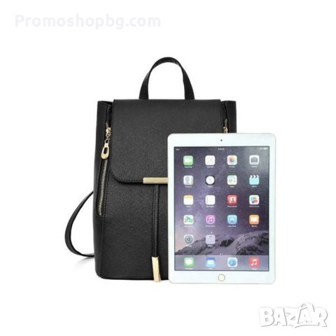 Дамска раница Carla, еко кожа, черна, снимка 5 - Раници - 41396860