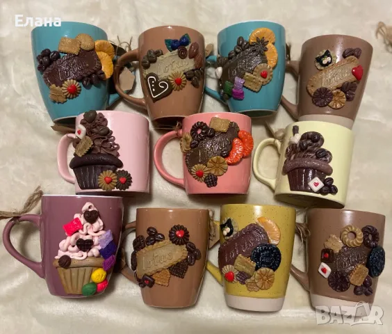 Чаши с полимерна глина, снимка 10 - Ръчно изработени сувенири - 38459326