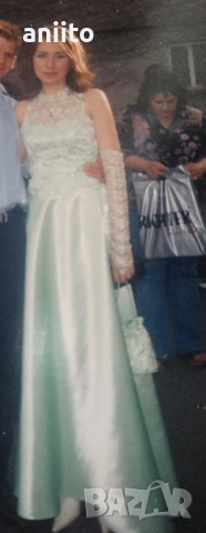 Бална рокля дълга зелена -от 2 части.Варна.