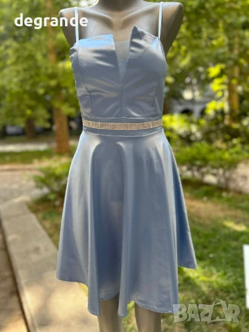 Луксозни сатенени рокли с коланче и цип на гърба, снимка 11 - Рокли - 51099438