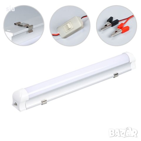 Led Лампа с щипки, интериорна, 12V, 60см, щипки, снимка 1 - Аксесоари и консумативи - 41840431