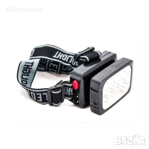 YAJIA Акумулаторна супер ярка 12 LED челна лампа YJ-1837 черна FL109-C