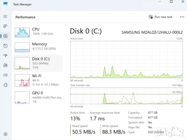 Мощен лаптоп Lenovo ThinkBook 14-1IL 14" i7-1065G7/RAM 16GB/SSD 512GB NVMe с лиценз Windows 11 Pro, снимка 13 - Лаптопи за работа - 49491474