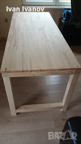 Масивно дървено бюро/работна маса 200х80х85 см ; Solid wooden desk/working bench, снимка 2 - Работни маси и бюра - 56242389