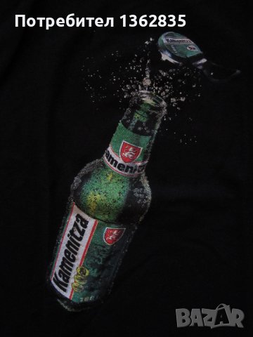 НОВА черна памучна поло тениска яка на бира КАМЕНИЦА / KAMENITZA размер XL, снимка 6 - Тениски - 41548174