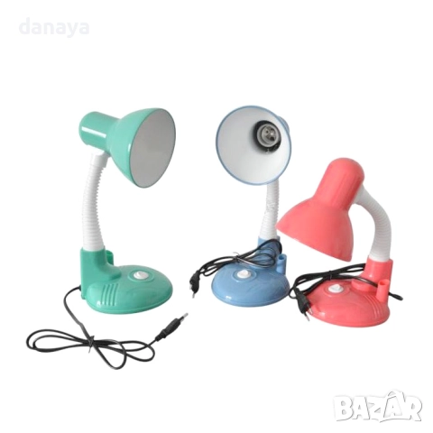 4656 Настолна нощна лампа за контакт с огъващо рамо, с фасунга E27, снимка 11 - Настолни лампи - 45033733