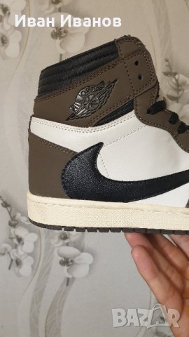 оригинални маратонки  Jordan 1 High Travis Scott x Cactus Jack  номер 43 , снимка 6 - Маратонки - 42528257