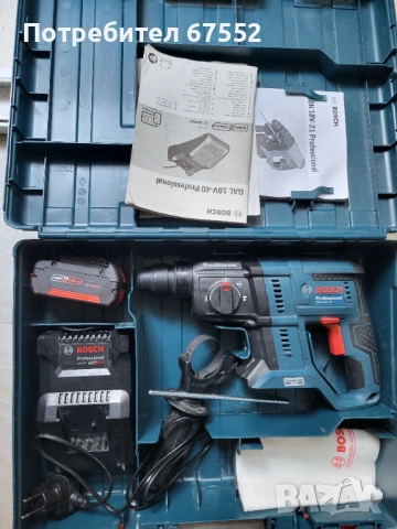Bosch GBH 18V-21 безчетков перфоратор с батерия и зарядно, отличен.