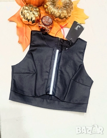 Дрехи Junona Юнона къси кожени панталони с колан лачено яке кроп топ бюстие палто , снимка 9 - Къси панталони и бермуди - 52468119