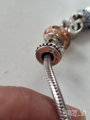 Сребърна гривна с талисмани, снимка 8 - Гривни - 51079213