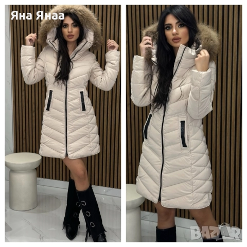 Зимно яке с естествен косъм 