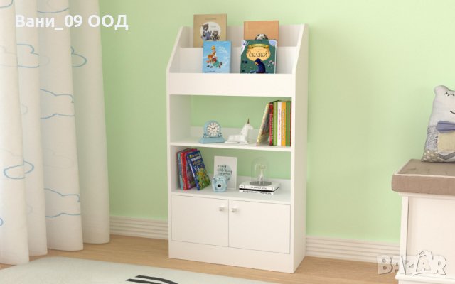 107см! Комбинирана детска етажерка в бяло