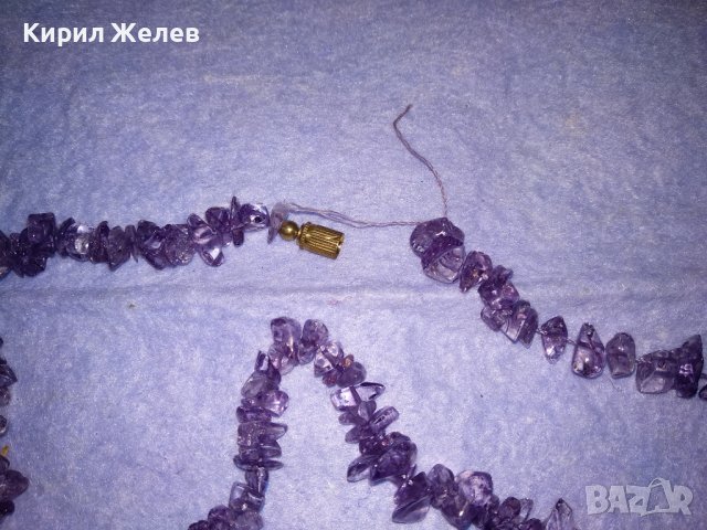 СТАРО ГЕРДАНЧЕ от НАТУРАЛНИ КАМЪЧЕТА АМЕТИСТ 34626, снимка 5 - Антикварни и старинни предмети - 39144135