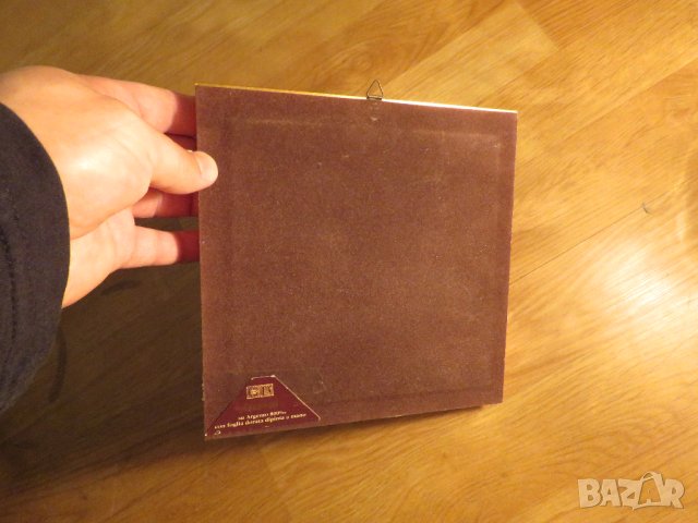 Стара Сребърна картина - трудещи се жени на полето проба 800 и  с рисувано златно фолио с маркировка, снимка 4 - Картини - 40855021