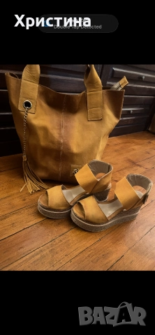Дамска чанта и сандали естествена кожа , снимка 9 - Чанти - 52318144