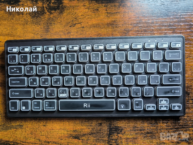 Блутут безжична клавиатура с подсветка, снимка 6 - Клавиатури и мишки - 52618874