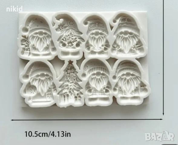 8 джуджета джудже коледни силиконов молд форма фондан шоколад декор, снимка 2 - Форми - 51948390
