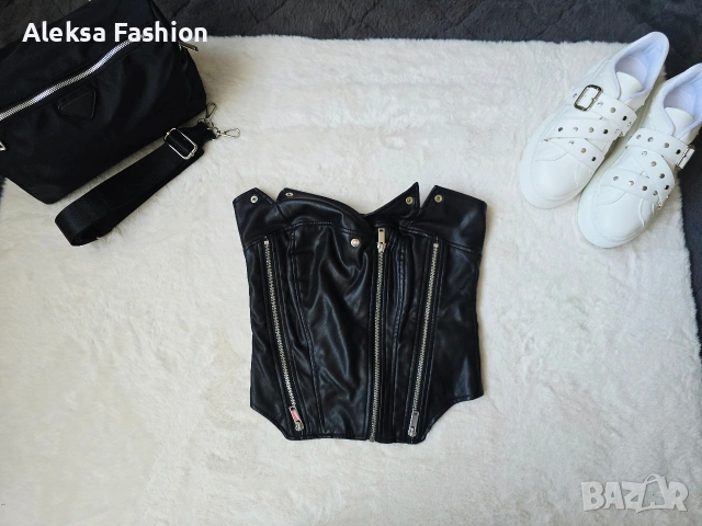 Дамски кожен корсет бюстие топ, снимка 9 - Корсети, бюстиета, топове - 51134047