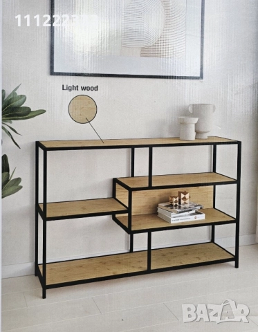Модерен шкаф/етажерка Metal MDF – нов, 116x30x76 топ цена 