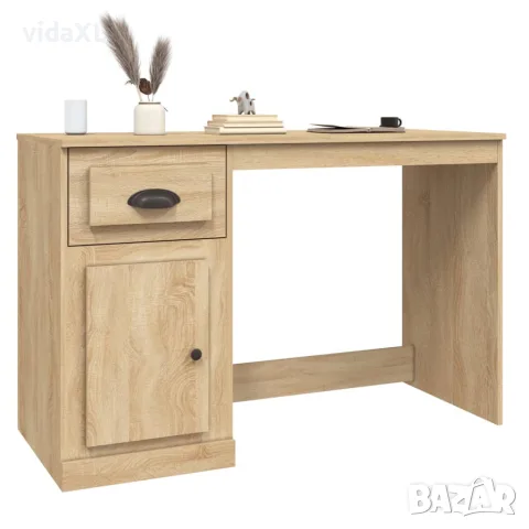 vidaXL Бюро с чекмедже, сонома дъб, 115x50x75 см, инженерно дърво, снимка 4 - Бюра - 56147974