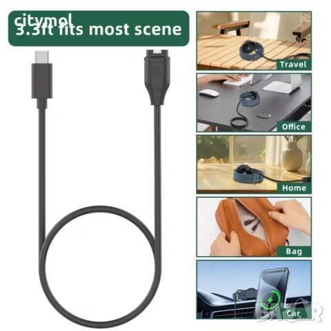 Зарядно устройство USB - C за Garmin Fenix 7, 7S, 7X, 6, 6S, 6X, 5, 5S, 5X, Vivoactive 3, 4, 4S, Ven, снимка 2 - Смарт гривни - 53612337