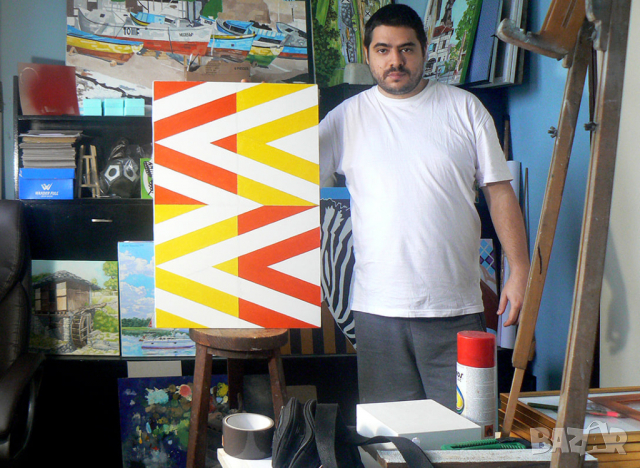 Абстрактна маслена картина .