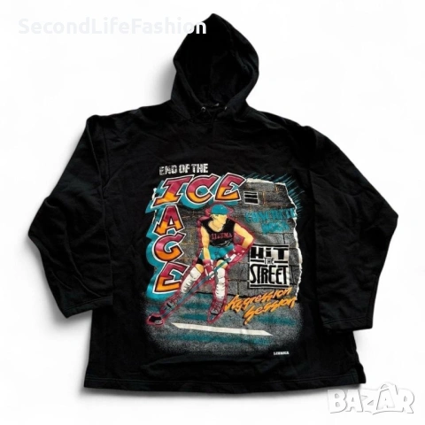 Винтидж мъжки суитшърт с качулка и графика Ice Age 90-те