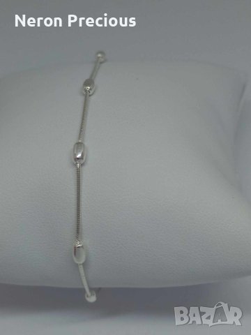 Сребърна гривна с топчета, снимка 1