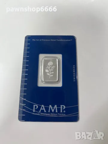 2,5 g сребърно кюлче PAMP Rosa Minted, снимка 1 - Нумизматика и бонистика - 49197835