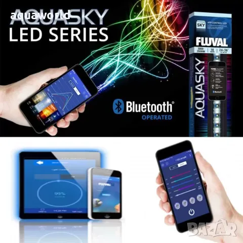"ПРОМОЦИЯ" LED Осветление Fluval AquaSky LED 2.0 12W 38-61 см. Bluetooth, снимка 3 - Оборудване за аквариуми - 49186132