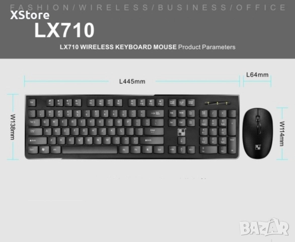 Бизнес безжични Wireless клавиатура и оптична мишка, съвместими с Windows KMT3, снимка 7 - Клавиатури и мишки - 52556027