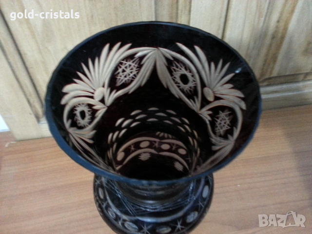 Ваза цветен червен кристал, снимка 7 - Антикварни и старинни предмети - 36173868