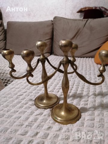 Свещници от месинг и дърво. Свещници от месинг. , снимка 5 - Други стоки за дома - 38829185