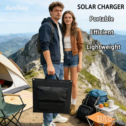 Мощен Сгъваем Соларен Панел 120W (Peak) – Монокристален | USB-C, XT60, DC за Къмпинг, снимка 9 - Къмпинг осветление - 53750304