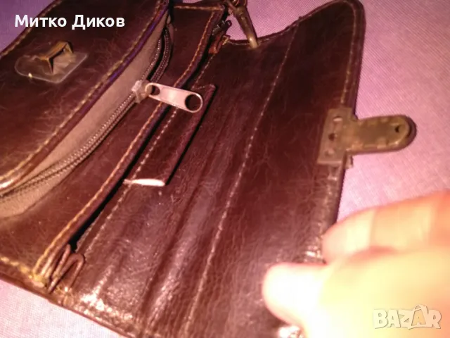 Чанта за колан и борсета  естествена кожа маркова на Landro 170х120х45мм, снимка 6 - Чанти - 47840593