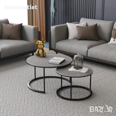 Масичка за кафе от две части с плот имитиращ мрамор JJ-XZ199, снимка 8 - Маси - 44709464